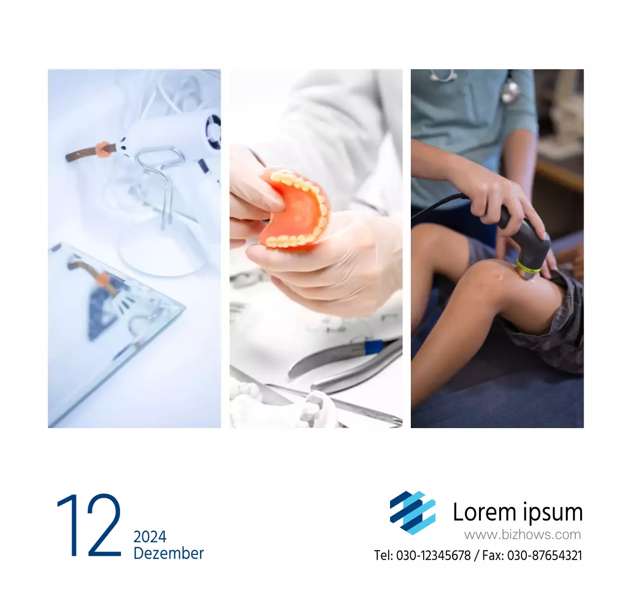 Einfacher weißer Krankenhaus-Tischkalender