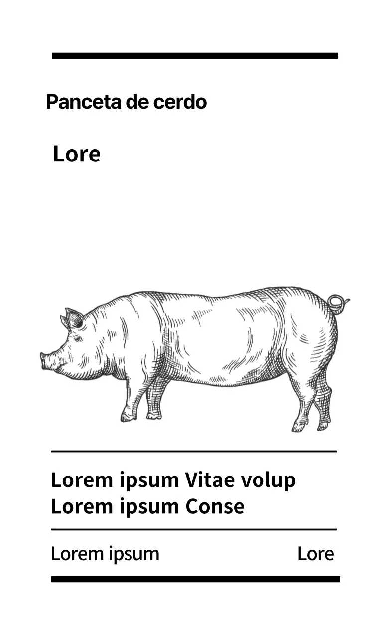 Etiquetas alimentarias blancas ilustradas y limpias