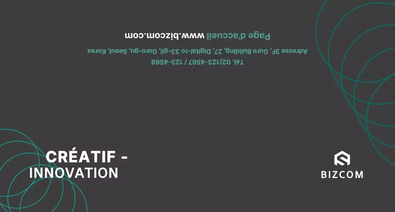 Bizcom simple en noir et gris pour promouvoir votre entreprise