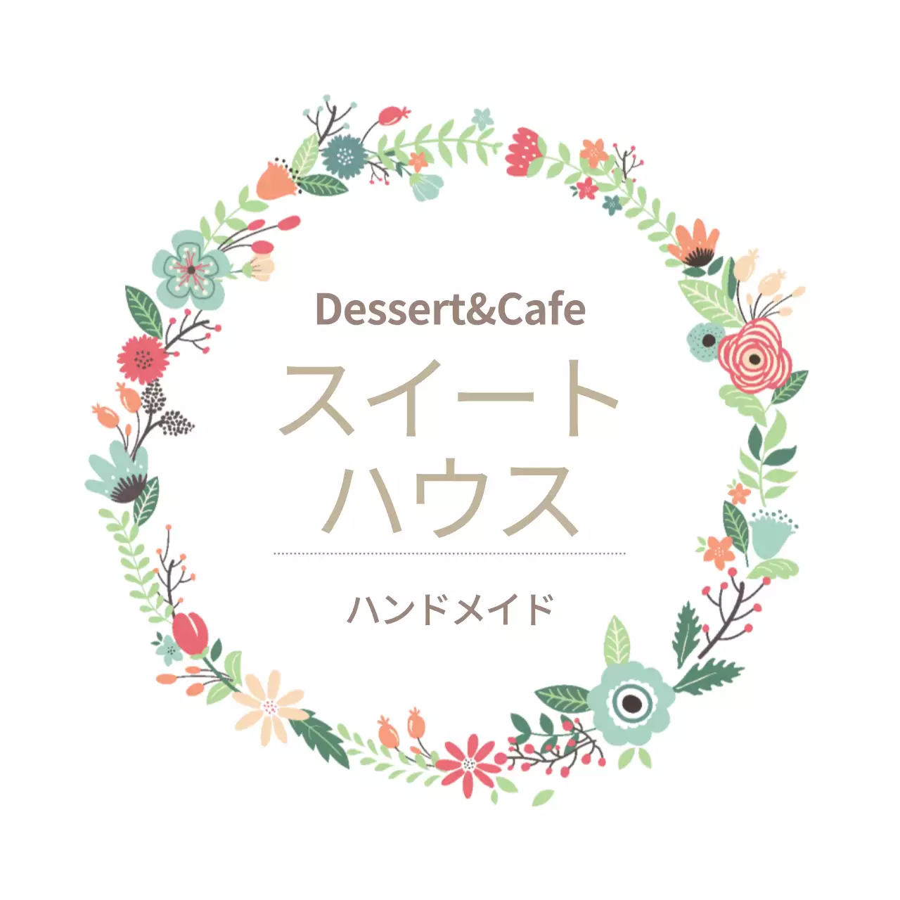 カラフル かわいい カフェ ロゴ ファンシーバナー