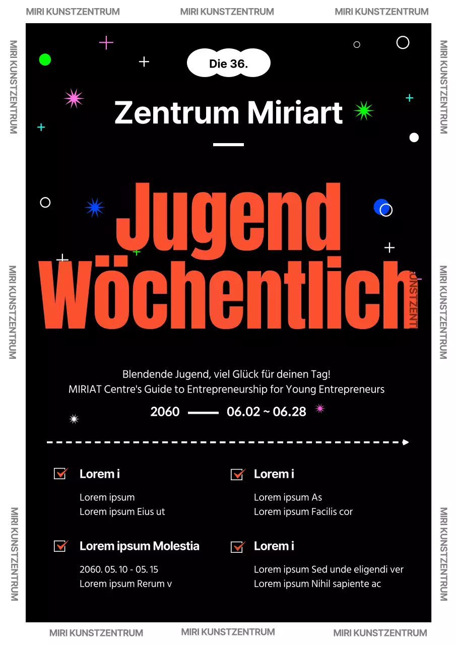 Typo Konzept Pitch mit orangem Text auf schwarzem Hintergrund