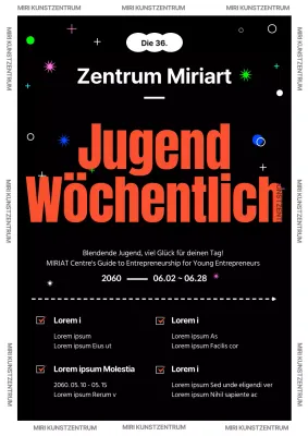 Typo Konzept Pitch mit orangem Text auf schwarzem Hintergrund