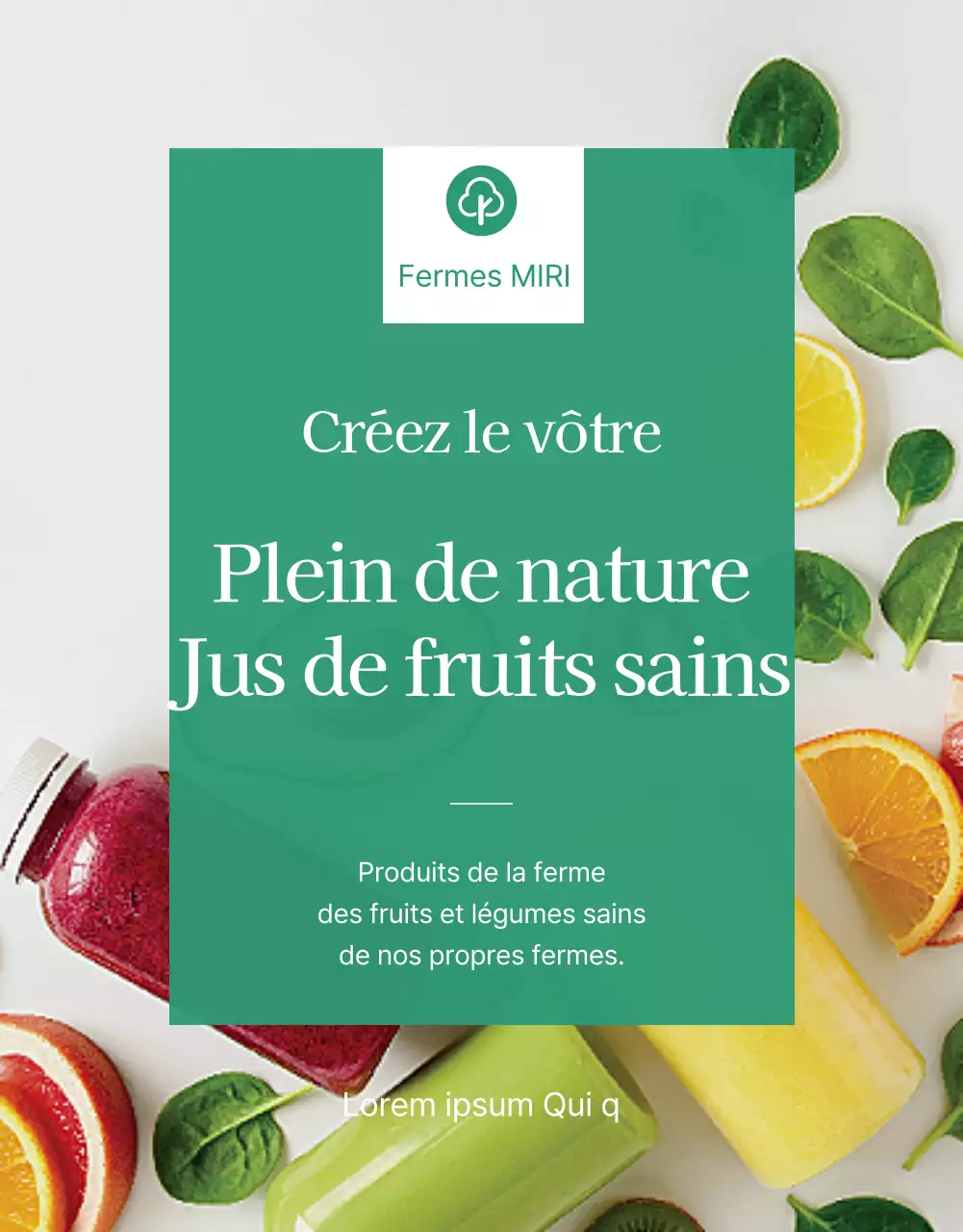 Un appel à l'action pour une boisson saine verte, de la ferme à la table