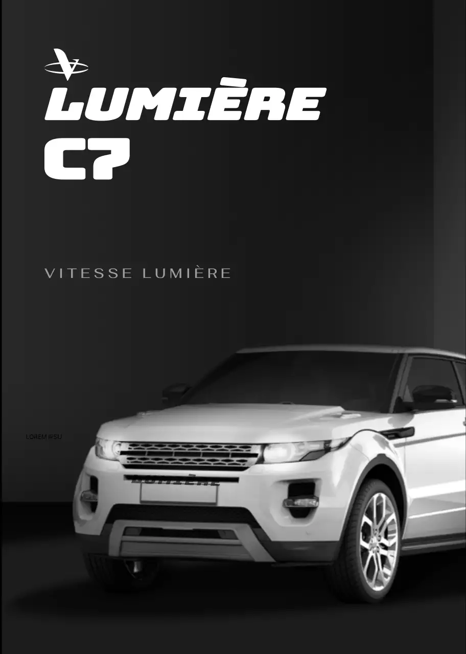 Un carnet promotionnel noir et blanc de grande classe pour les voitures