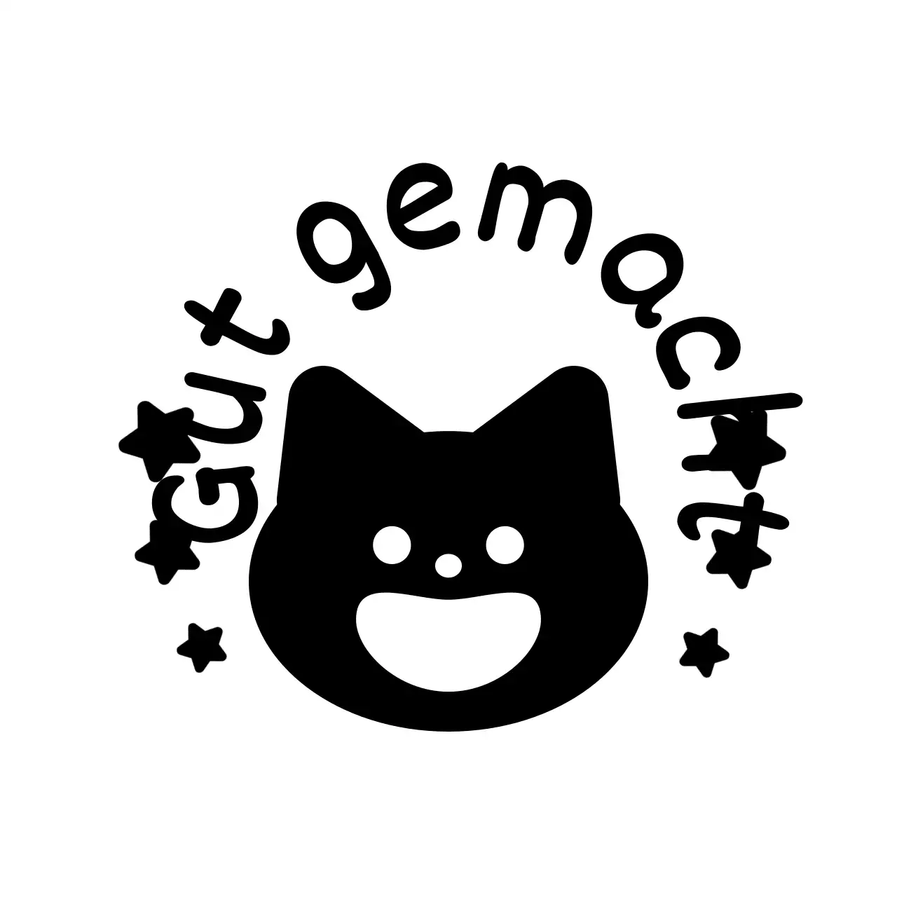 Glückwunschstempel mit niedlichem schwarzem Tiermotiv