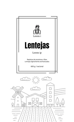 Etiqueta de producto agrícola simple de línea blanca