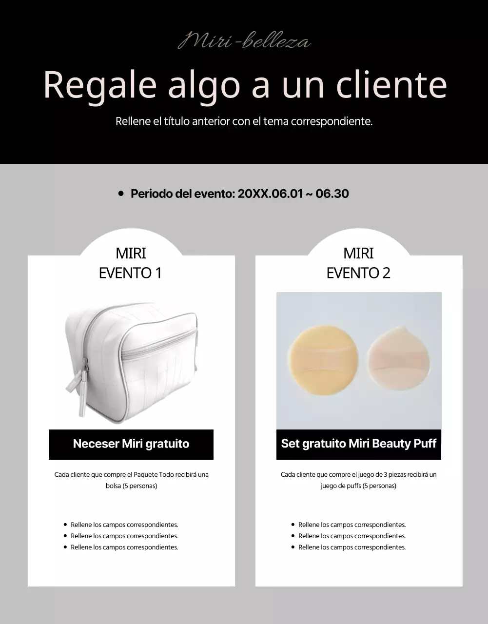 Promociona los cepillos de lujo en negro y beige