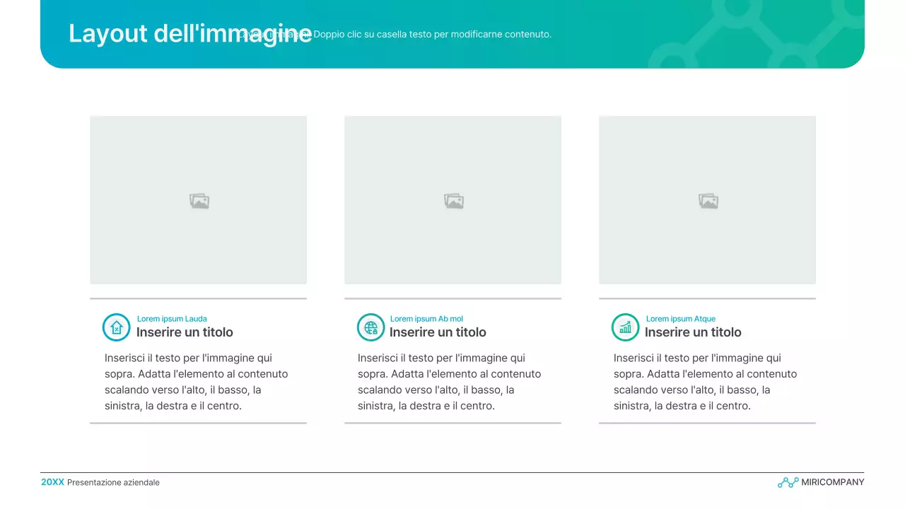 Semplice presentazione aziendale a gradiente in azzurro e verde