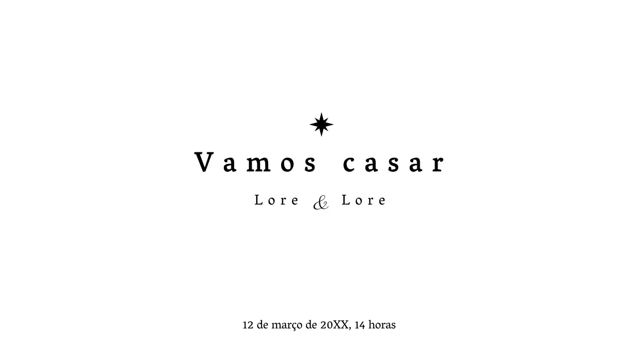 Texto de casamento com um conceito de explosão de estrelas