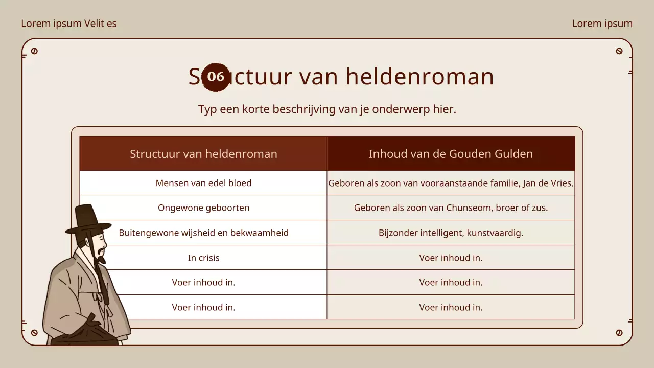 Honggil munt taallessen in beige en bruin