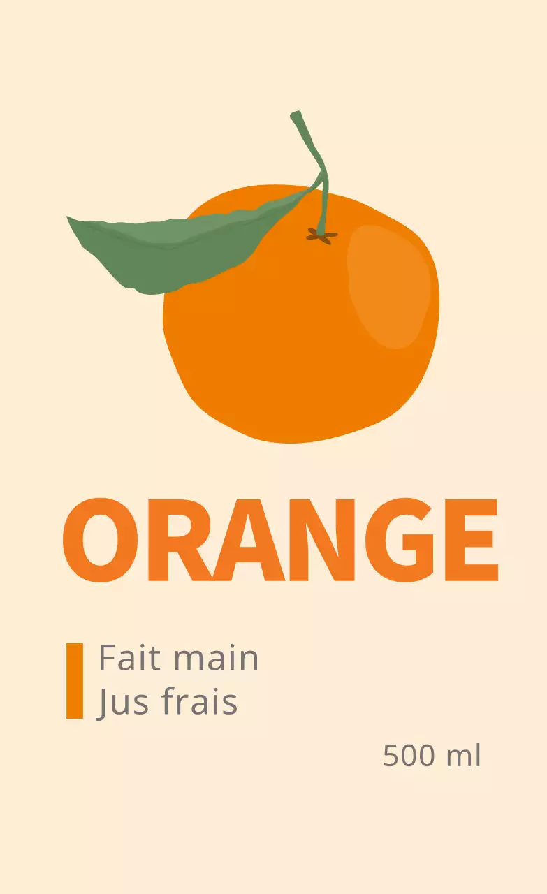 Etiquettes alimentaires mignonnes avec illustrations orange