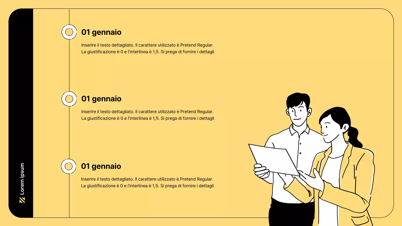 Illustrazione aziendale con linee semplici e colore giallo