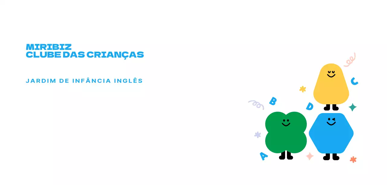 Clube de crianças com personagens engraçadas