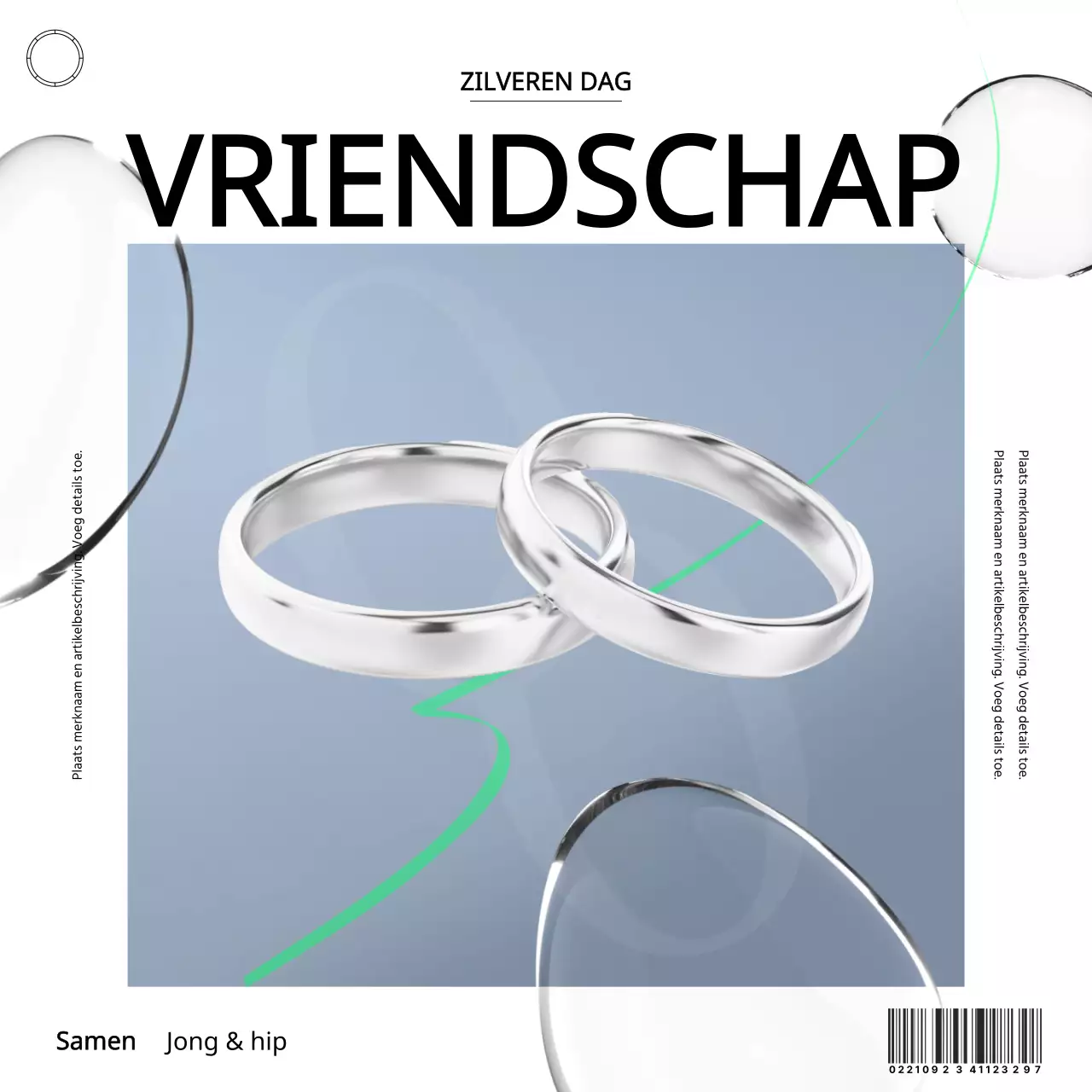 Promoot een nette vriendschapsring in wit en lichtblauw