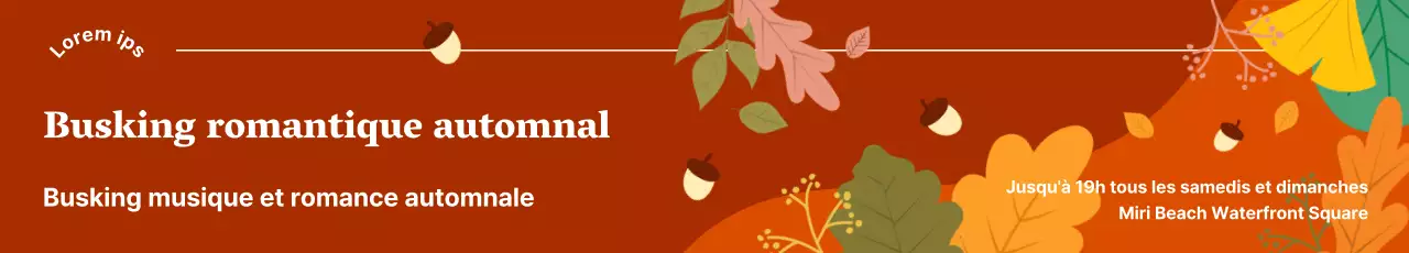 Promouvoir les événements de busking d'automne sur fond rouge