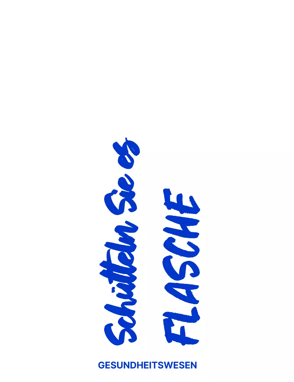 Konzept für eine blaue Flasche für Gesundheitsshakes