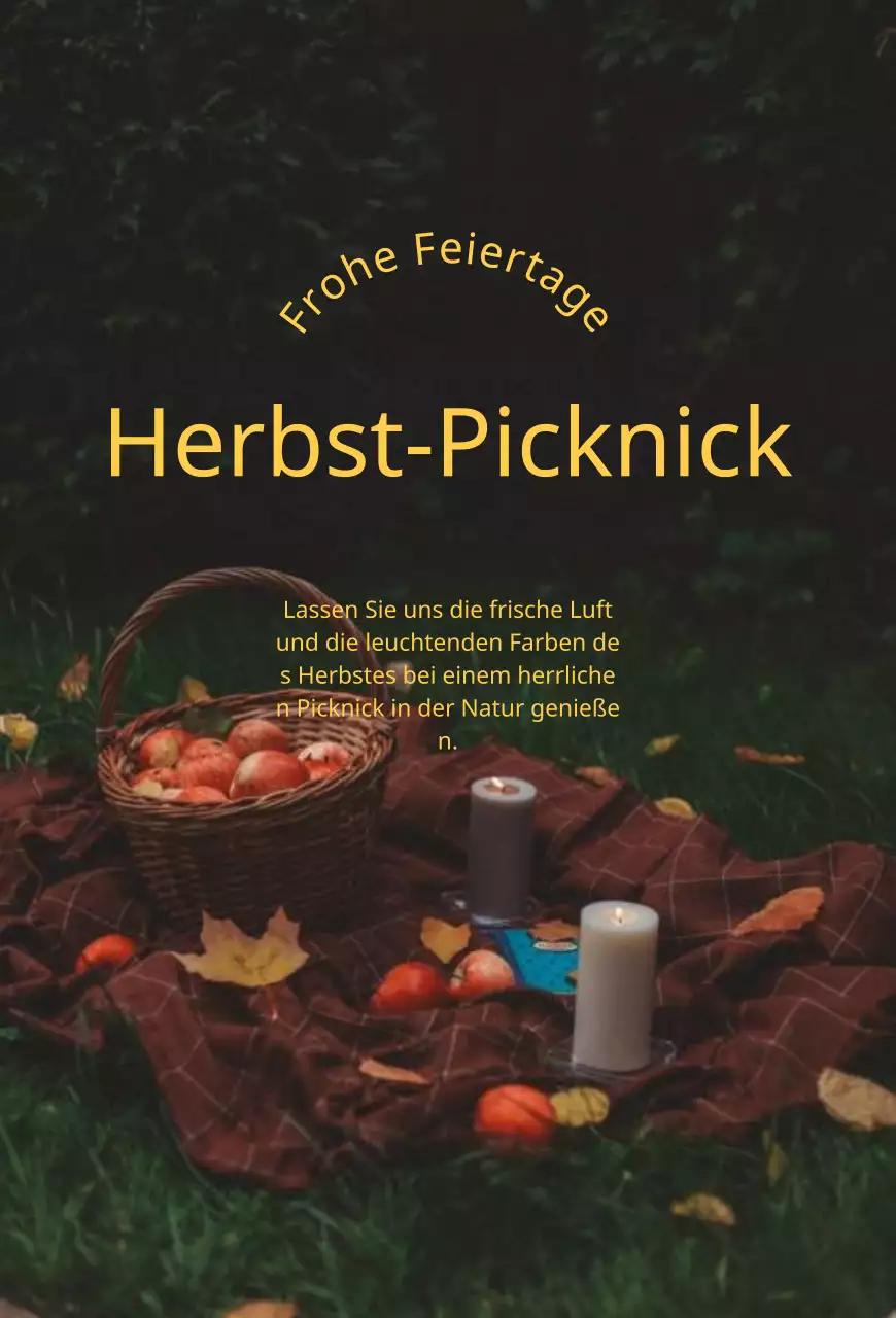 Herbst Picknick Hintergrund Interieur Foto in gelb