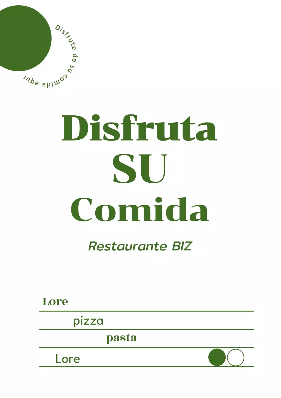 Adhesivo interior vertical con menús sobre la línea