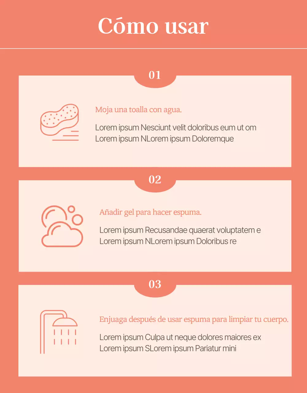 Promociona un gel de baño con una ilustración de una flor rosa