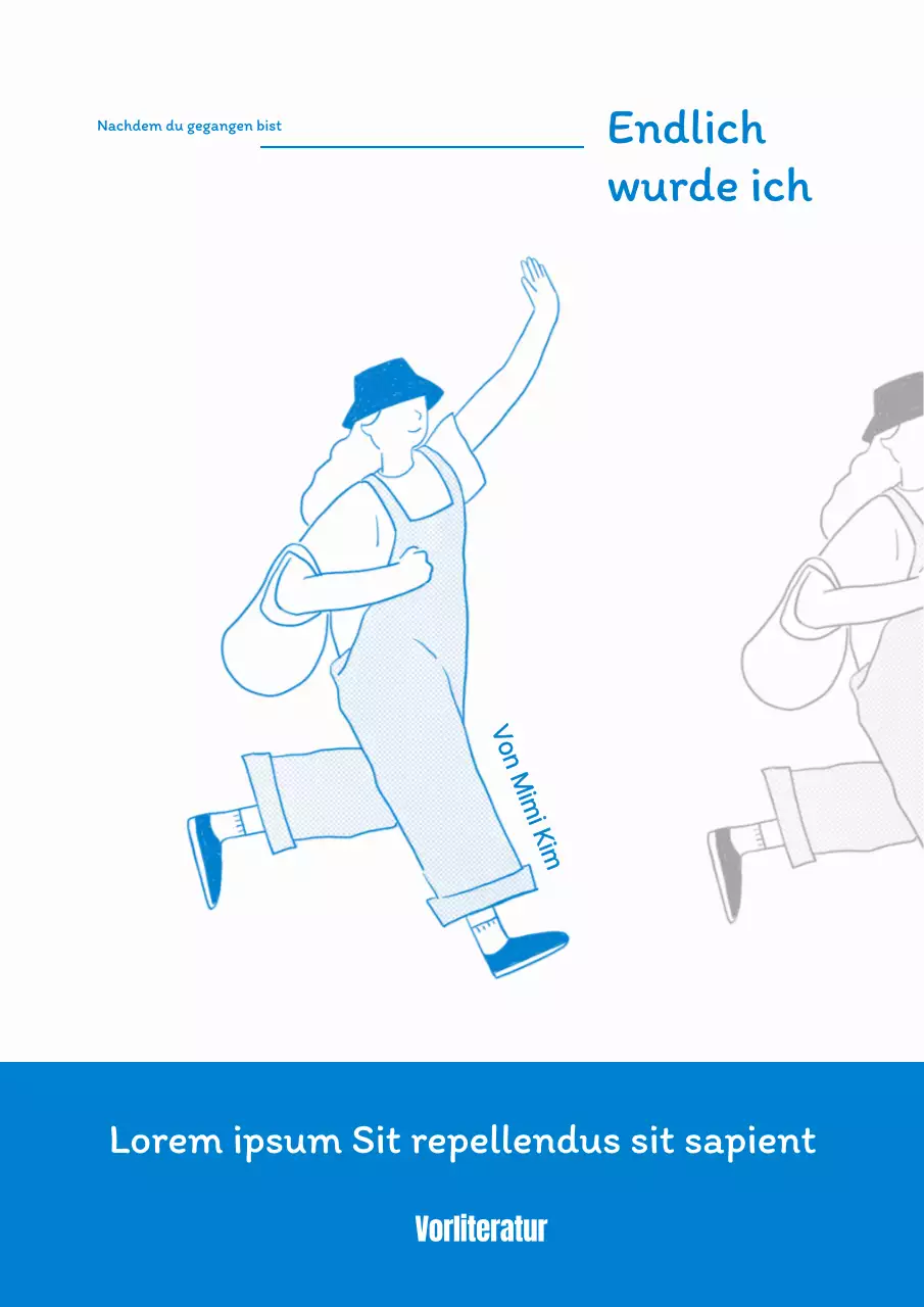 Himmelblau Thema Wandern Frau Illustration Konzept Essay