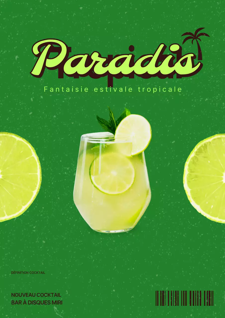 Promouvoir un cocktail tropical en rouge et vert