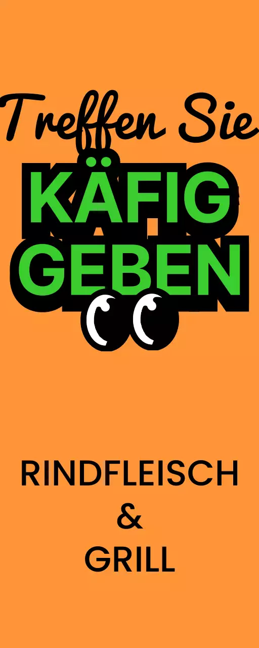 Einzigartige Beschilderung in den Geschäften mit buntem, mehrfarbigem Meal-Burger-Text und niedlichen Burger-Figuren