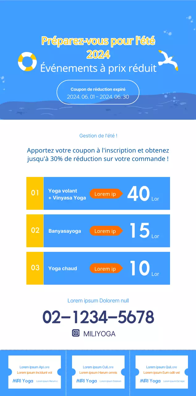 Calendriers orange à distribuer lors de la promotion de votre studio de yoga.