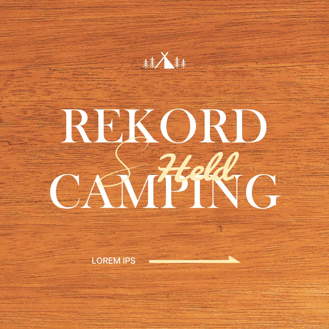 Ein Büro auf einem Campingplatz mit einem emotionalen Konzept mit weißen und gelben Camping-Illustrationen