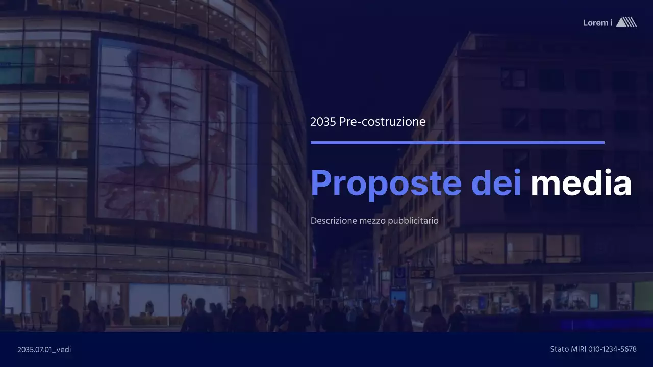 Una proposta pubblicitaria pulita e blu