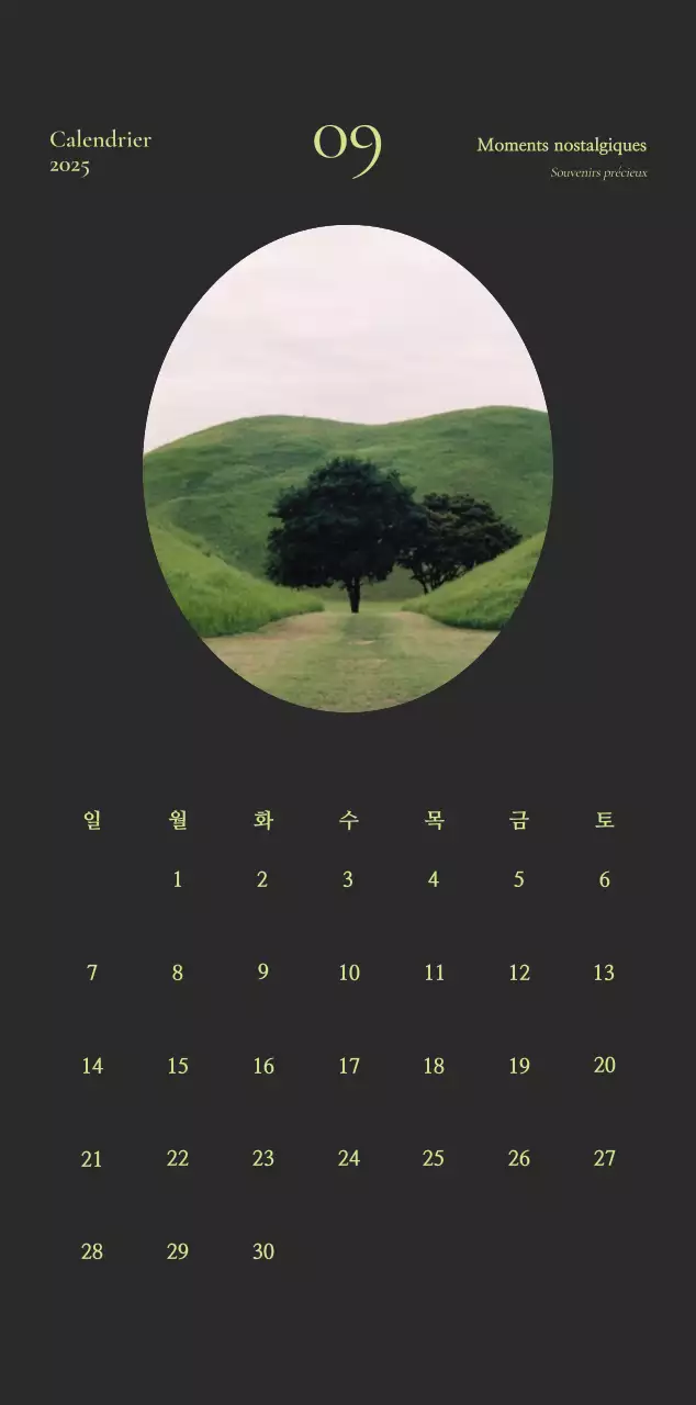 Agenda Vintage kaki Calendrier