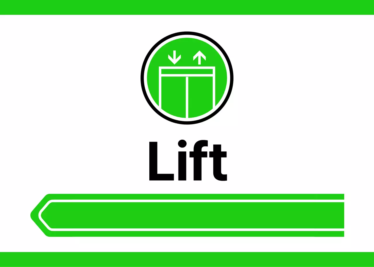 Voor locatiebegeleiding met eenvoudige gele en groene pictogrammen