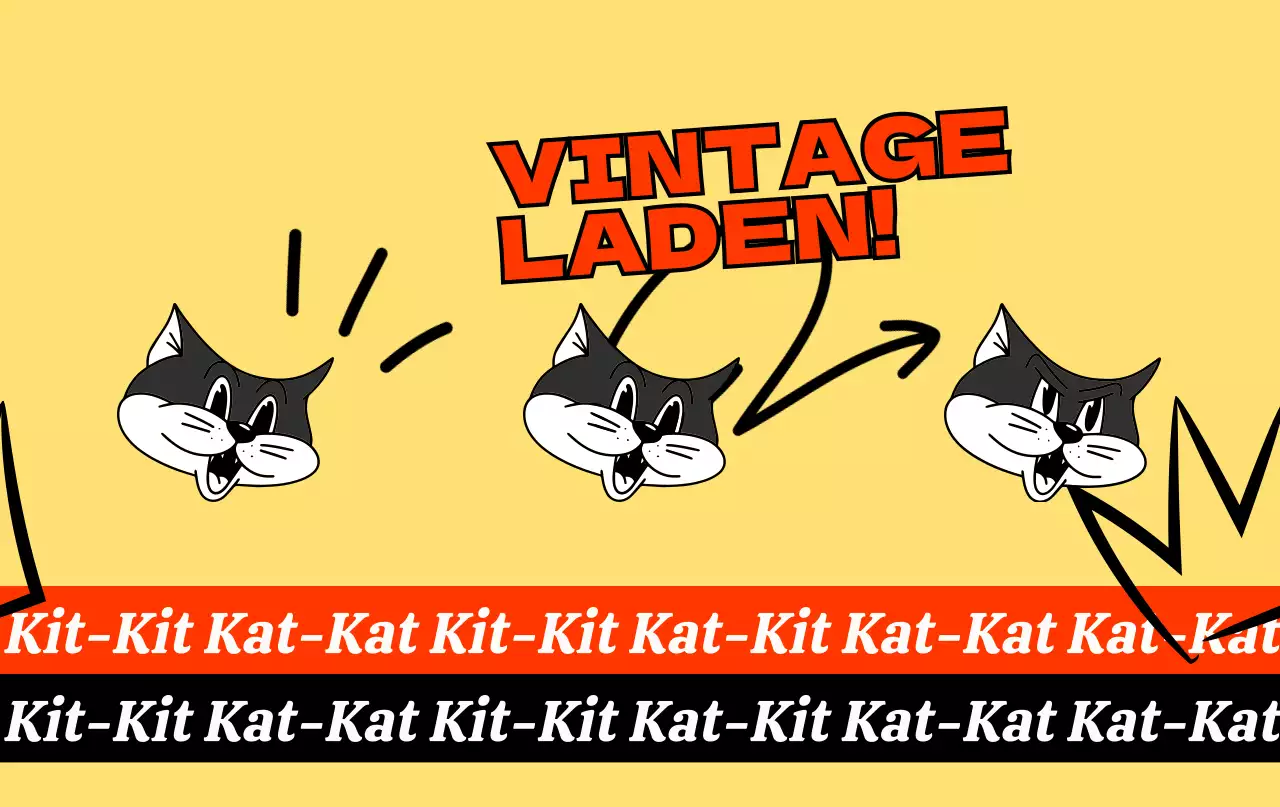 Ein junger und hübscher Vintage-Laden in Rot und Gelb