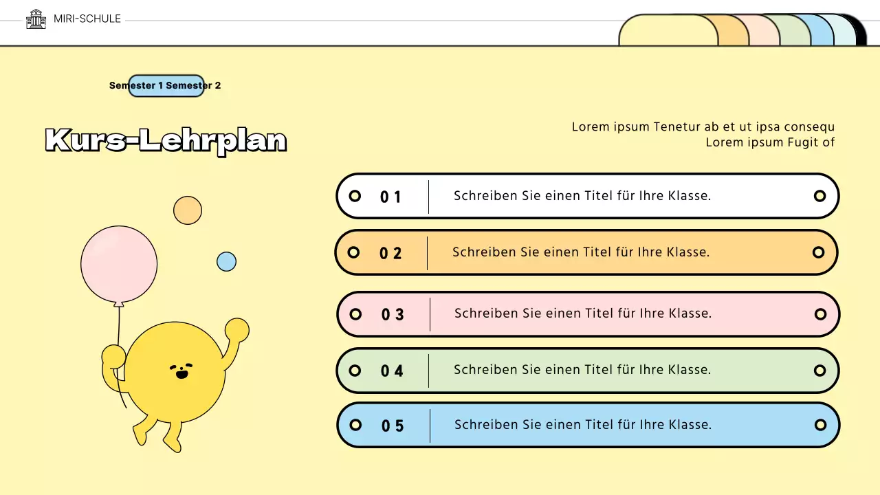 Niedliche Mappen in PastellfarbenVermittlung des Konzepts der Schulbildung