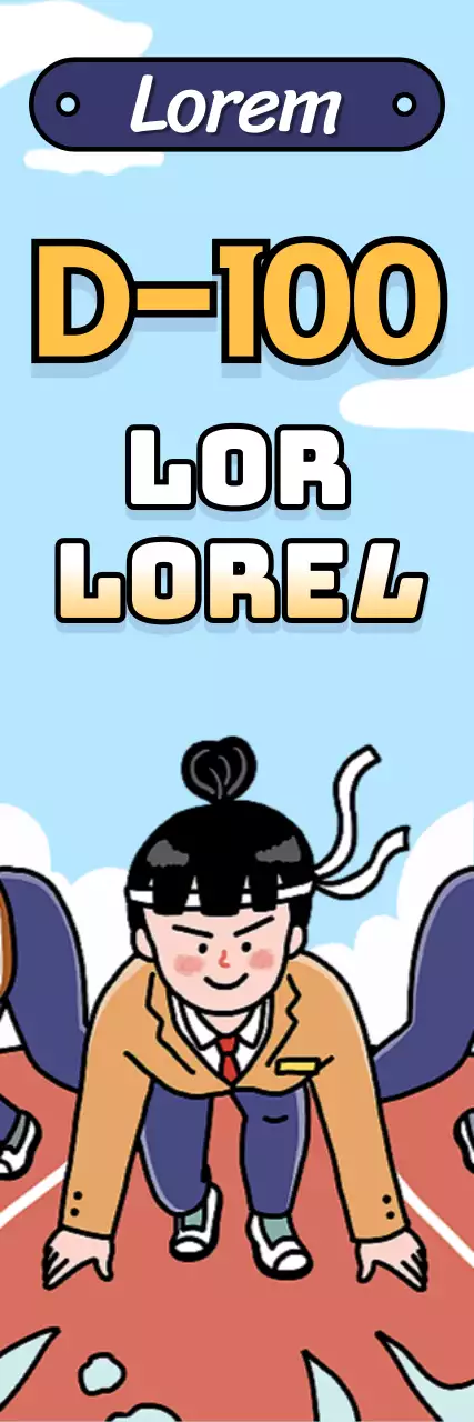 SAT cheer met gele titel en illustratie van actieve student