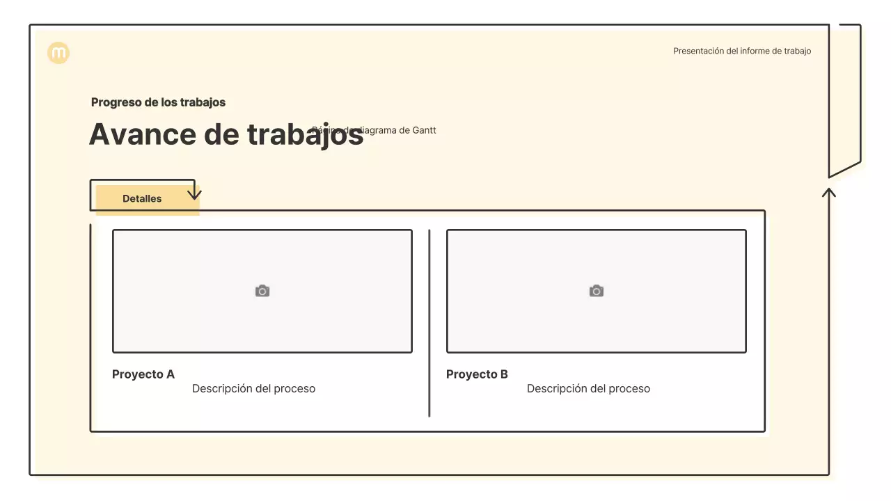 Formas puntiagudas con flechas en amarillo claro Kit de presentación empresarial