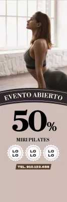Una promoción de Pilates limpia y beige