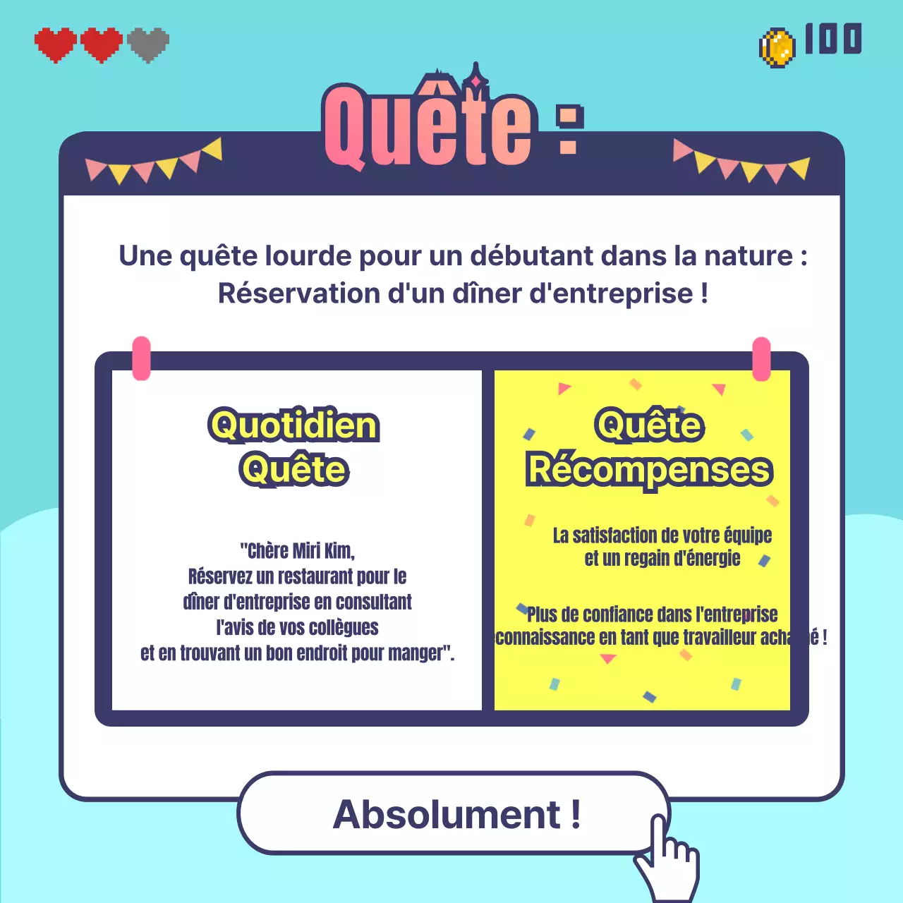 Comment réserver un dîner de quête de jeu
