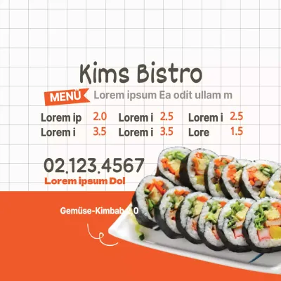 Auf der Speisekarte des Restaurants stehen ein süßer brauner Oktopus und Takoyaki-Illustrationen