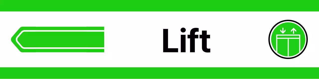 Voor locatiebegeleiding met eenvoudige gele en groene pictogrammen