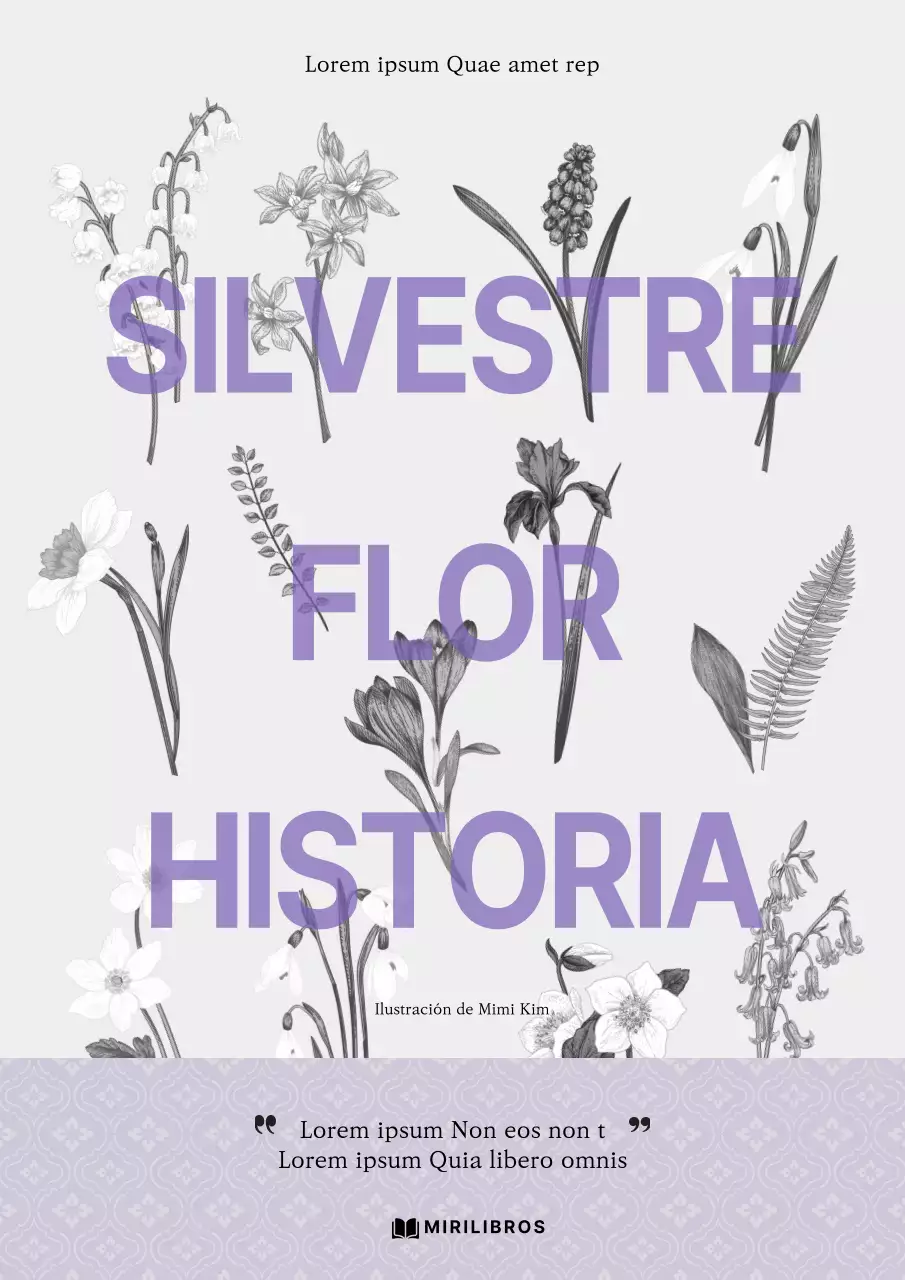 Cubierta de flores silvestres con detalles morados