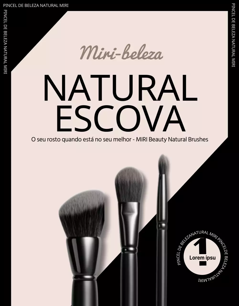 Promover escovas de luxo em preto e bege