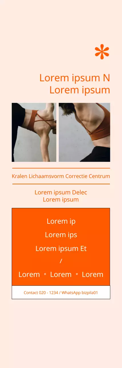 Pilates promotiebanner met oranje achtergrond
