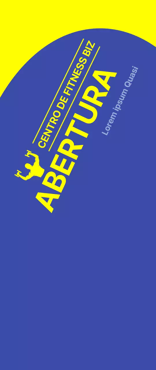 Cartaz promocional de ginásio aberto com fundo azul