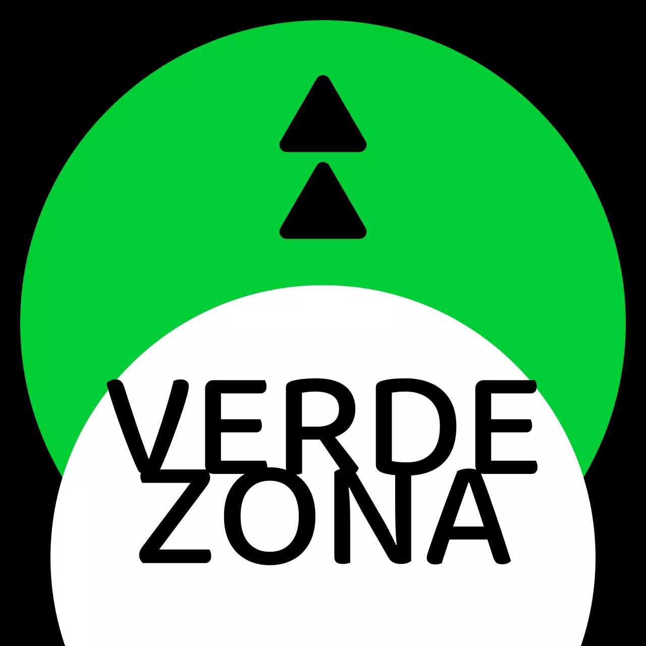 Um guia de zona simples com texto de localização verde azul roxo e geometria quadrada triangular