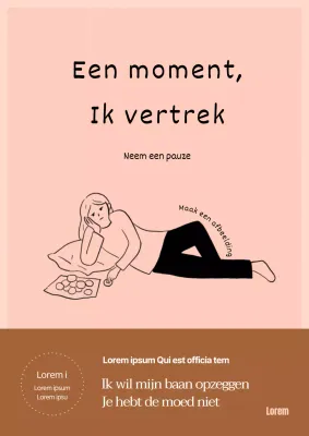 Roze gethematiseerde burnout vrouw geïllustreerd essay