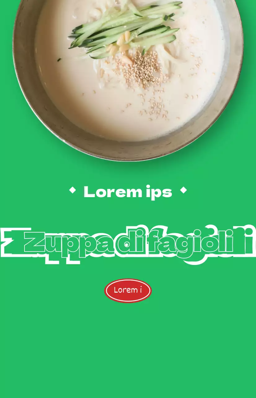 Promozioni di ristoranti con foto colorate di diversi cibi estivi