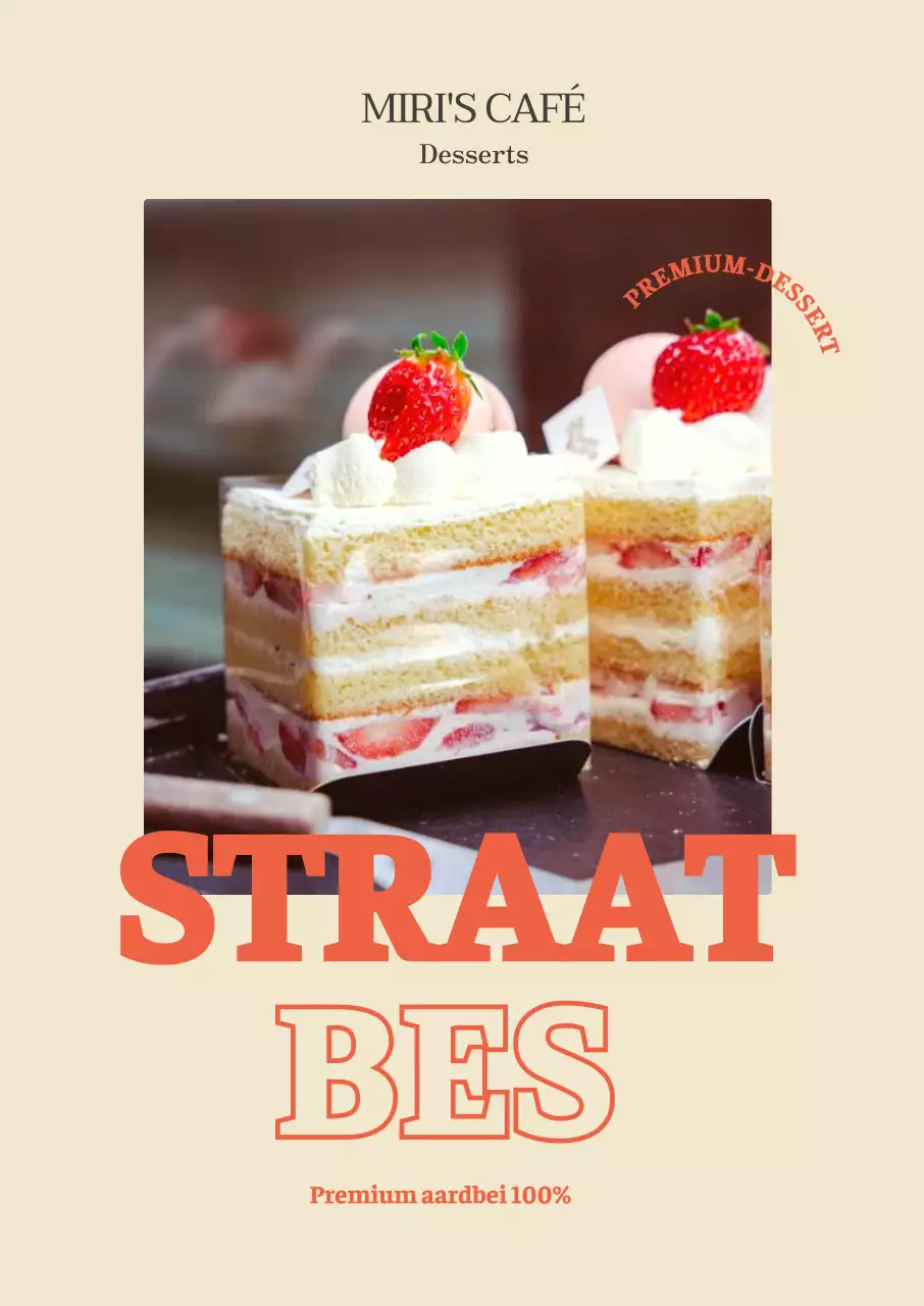 Cafe promotiemateriaal met een lichtgele achtergrond