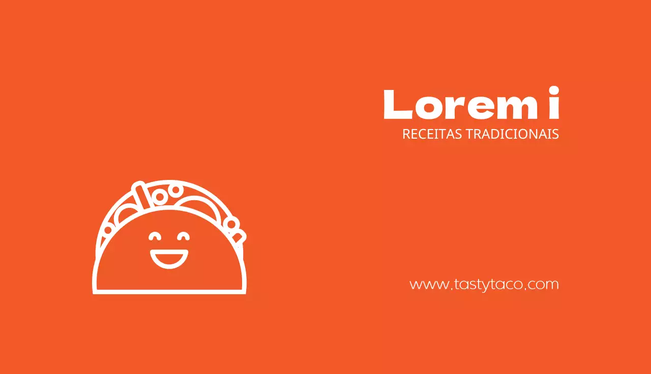 Taco de restaurante simples e giro com ilustração de laranja
