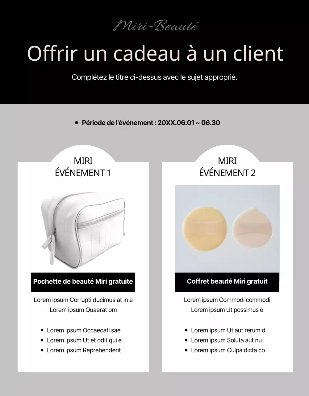 Promouvoir des brosses luxueuses en noir et beige