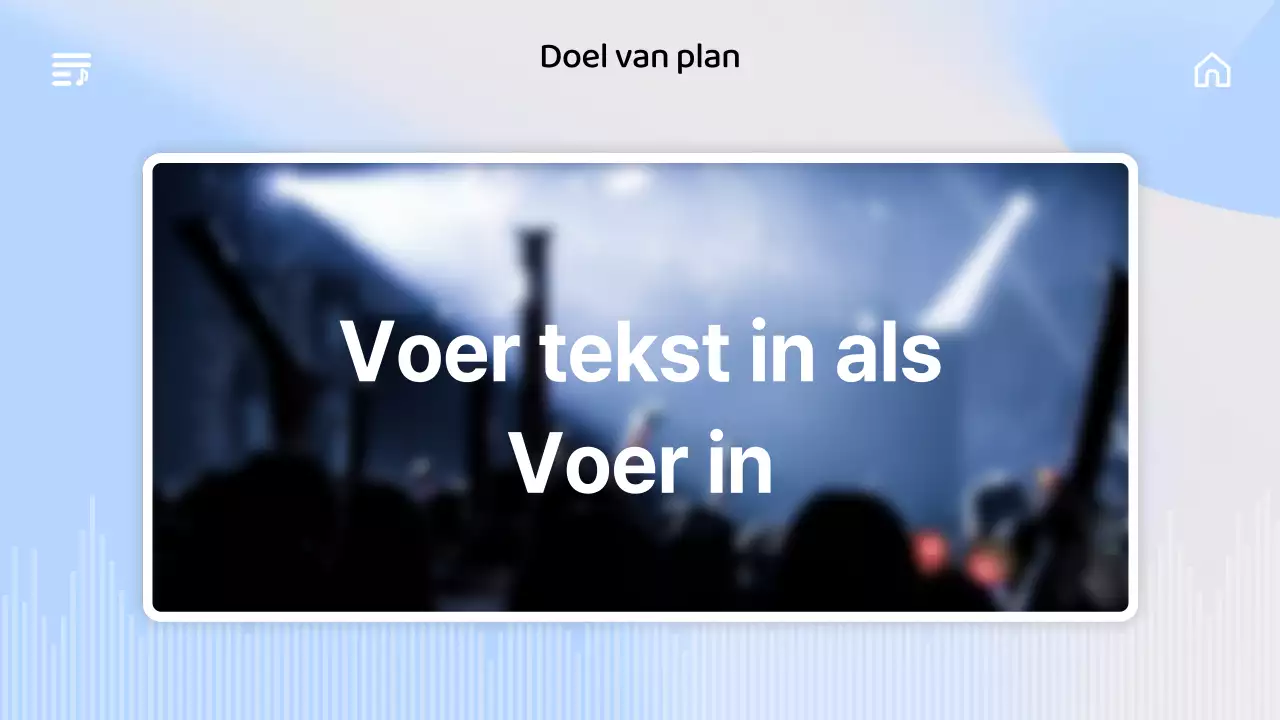 Een emotionele concertbrochure met een blauw kleurverloop in de muziek UI-stijl